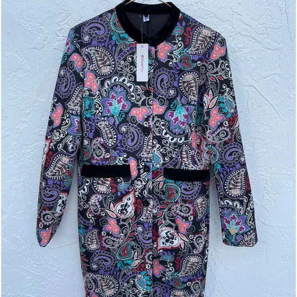 OC Order Plus Womens Carlisle Paisley Stylish Printed Coat Multicolor Sz Large - Picture 14 of 15